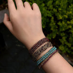 Handmade Multi Natural Gemstone Beaded Woven Bracelet - floysun