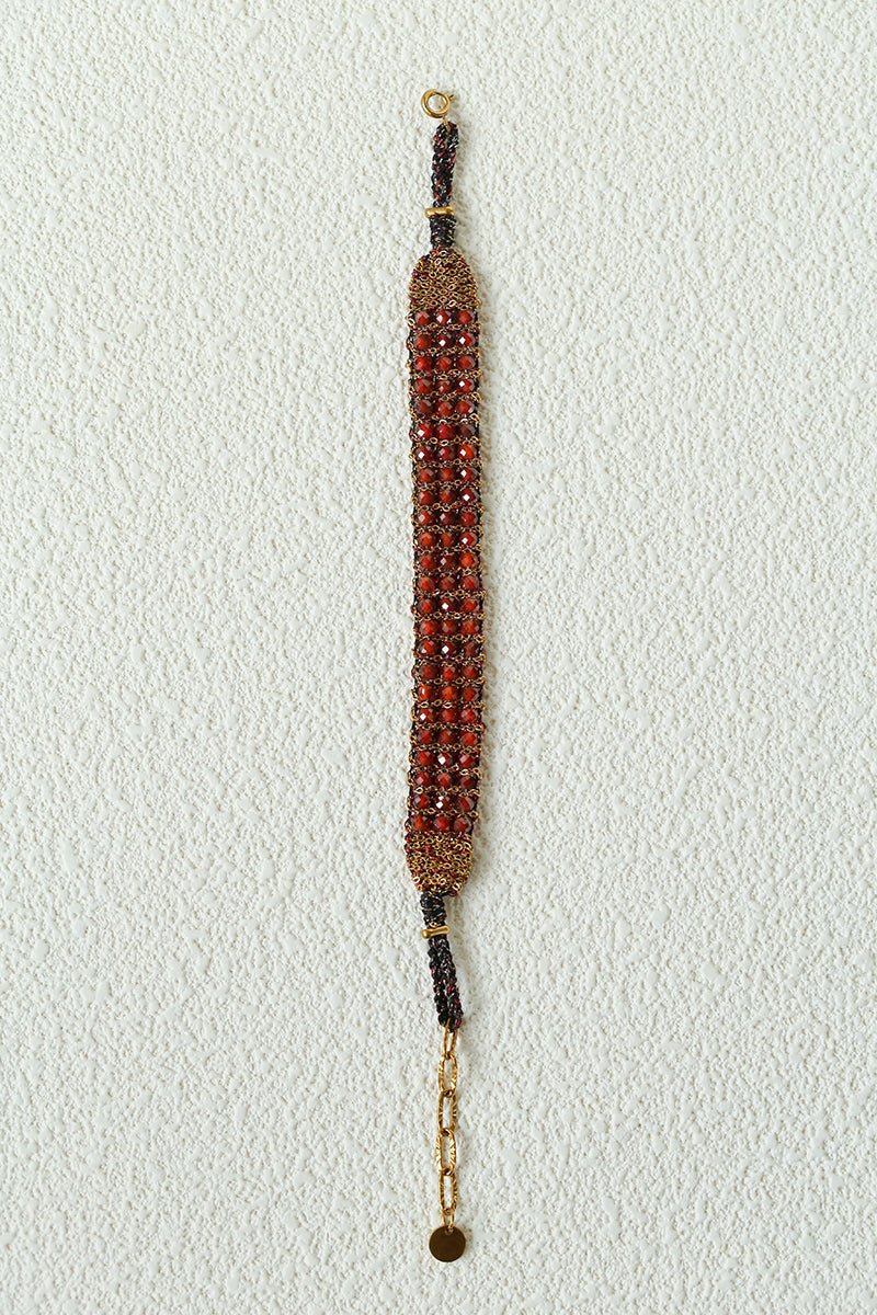 Handmade Multi Natural Gemstone Beaded Woven Bracelet - floysun