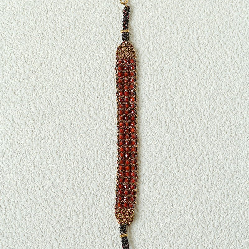 Handmade Multi Natural Gemstone Beaded Woven Bracelet - floysun