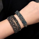 Handmade Multi Natural Gemstone Beaded Woven Bracelet - floysun