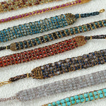 Handmade Multi Natural Gemstone Beaded Woven Bracelet - floysun