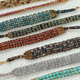 Handmade Multi Natural Gemstone Beaded Woven Bracelet - floysun