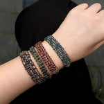 Handmade Multi Natural Gemstone Beaded Woven Bracelet - floysun