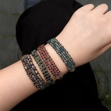 Handmade Multi Natural Gemstone Beaded Woven Bracelet - floysun