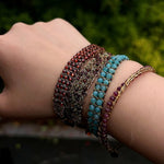 Handmade Multi Natural Gemstone Beaded Woven Bracelet - floysun