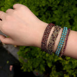 Handmade Multi Natural Gemstone Beaded Woven Bracelet - floysun