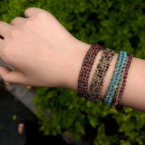 Handmade Multi Natural Gemstone Beaded Woven Bracelet - floysun