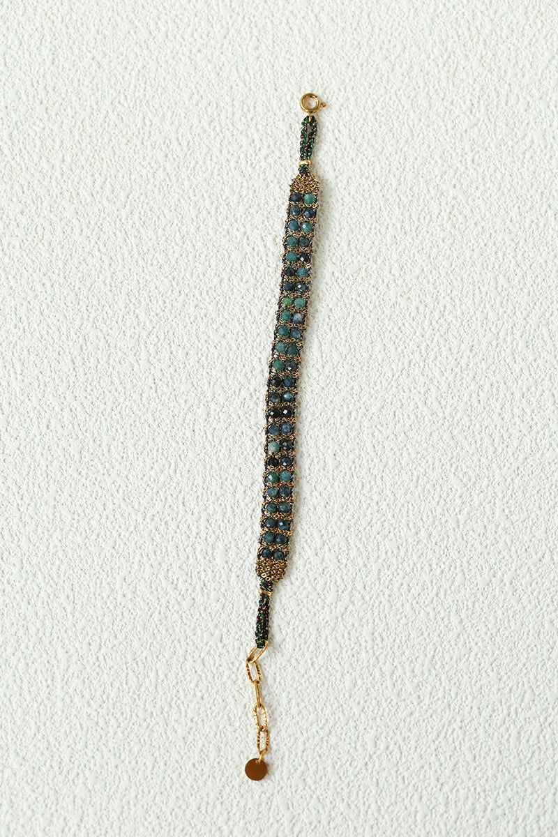 Handmade Multi Natural Gemstone Beaded Woven Bracelet - floysun