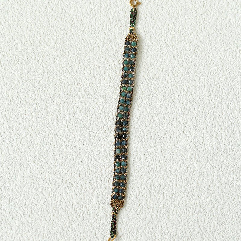Handmade Multi Natural Gemstone Beaded Woven Bracelet - floysun