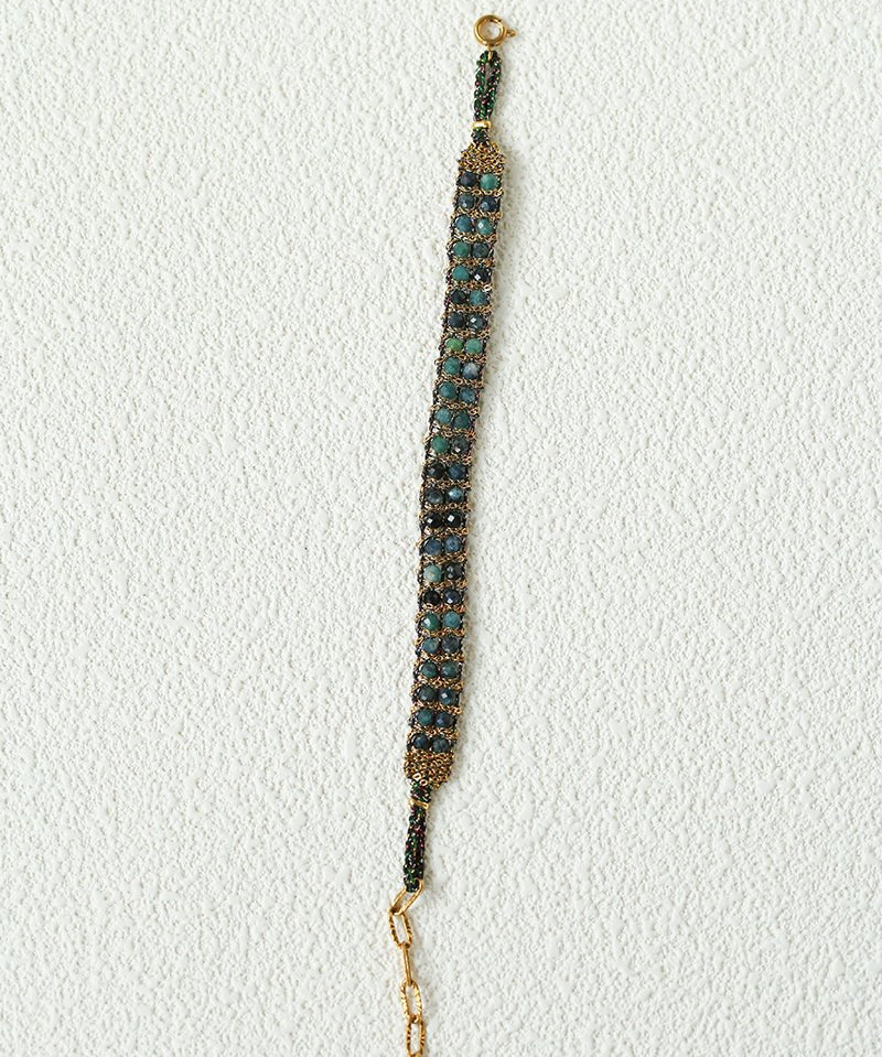 Handmade Multi Natural Gemstone Beaded Woven Bracelet - floysun