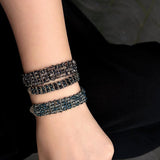Handmade Multi Natural Gemstone Beaded Woven Bracelet - floysun