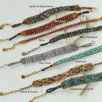 Handmade Multi Natural Gemstone Beaded Woven Bracelet - floysun