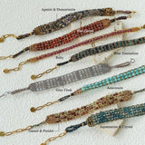 Handmade Multi Natural Gemstone Beaded Woven Bracelet - floysun