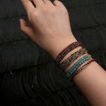 Handmade Multi Natural Gemstone Beaded Woven Bracelet - floysun