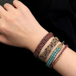 Handmade Multi Natural Gemstone Beaded Woven Bracelet - floysun