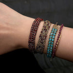 Handmade Multi Natural Gemstone Beaded Woven Bracelet - floysun
