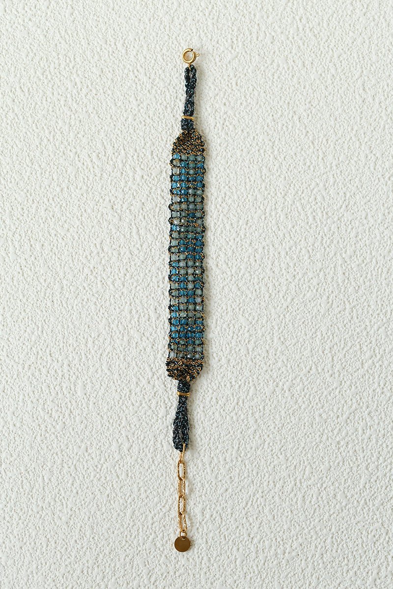 Handmade Multi Natural Gemstone Beaded Woven Bracelet - floysun