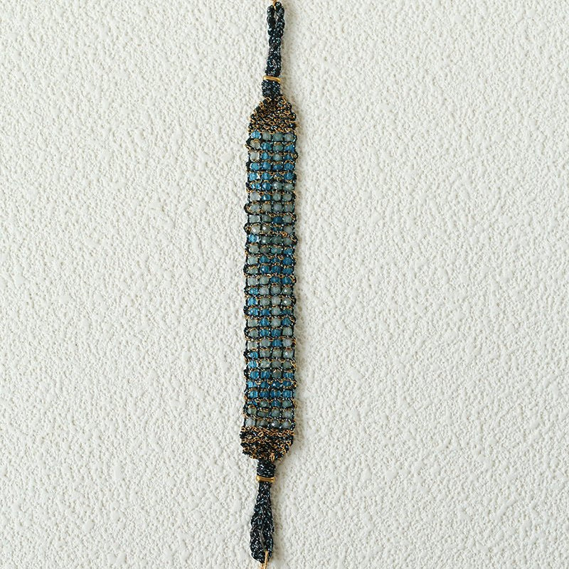 Handmade Multi Natural Gemstone Beaded Woven Bracelet - floysun