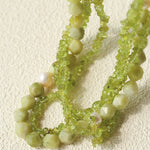 Handmade Multi - Strand Peridot & Baroque Pearl Statement Necklace - floysun