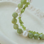 Handmade Natural Southern Jade & Peridot Pearl Bracelet - floysun