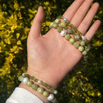 Handmade Natural Southern Jade & Peridot Pearl Bracelet - floysun