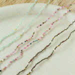 Hand‑Strung Micro‑Bead Hammered Bar Pendant Long Necklace - floysun