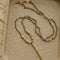 Hand‑Strung Micro‑Bead Hammered Slender Bar Pendant Necklace - floysun