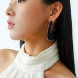 Handwoven Leather Half - Hoop Earrings - floysun
