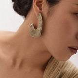 Handwoven Leather Half - Hoop Earrings - floysun