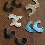 Handwoven Leather Half - Hoop Earrings - floysun