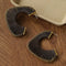 Handwoven Leather Half - Hoop Earrings - floysun
