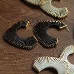 Handwoven Leather Half - Hoop Earrings - floysun