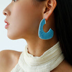 Handwoven Leather Half - Hoop Earrings - floysun