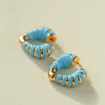 Handwoven Leather Heart Hoop Earrings – Multi - Color - floysun