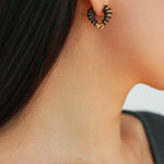 Handwoven Leather Heart Hoop Earrings – Multi - Color - floysun