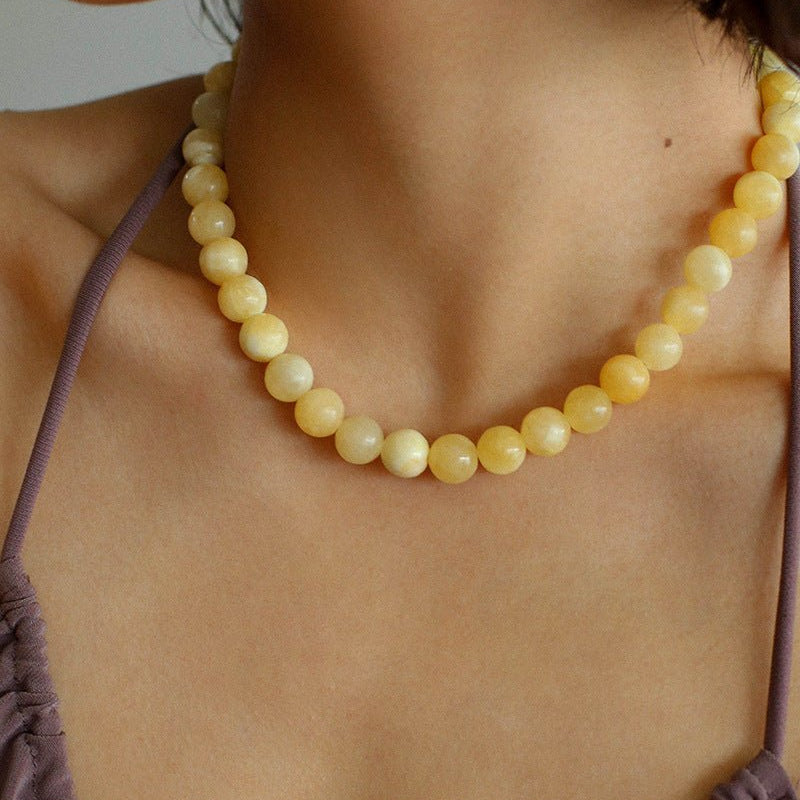 Harmonious Gemstone Necklaces Onyx Beaded 10mm Necklaces - floysun