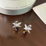 Harvest Wheat Four - Leaf Tiger Eye Earrings - floysun