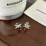 Harvest Wheat Four - Leaf Tiger Eye Earrings - floysun