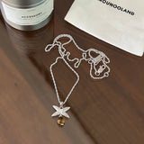 Harvest Wheat Four - Leaf Tiger Eye Pendant Necklace - floysun