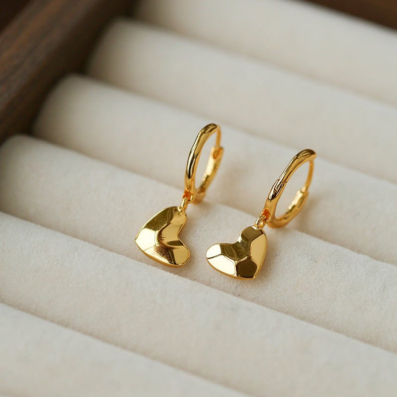 Heart Charm Hoop Earrings - floysun