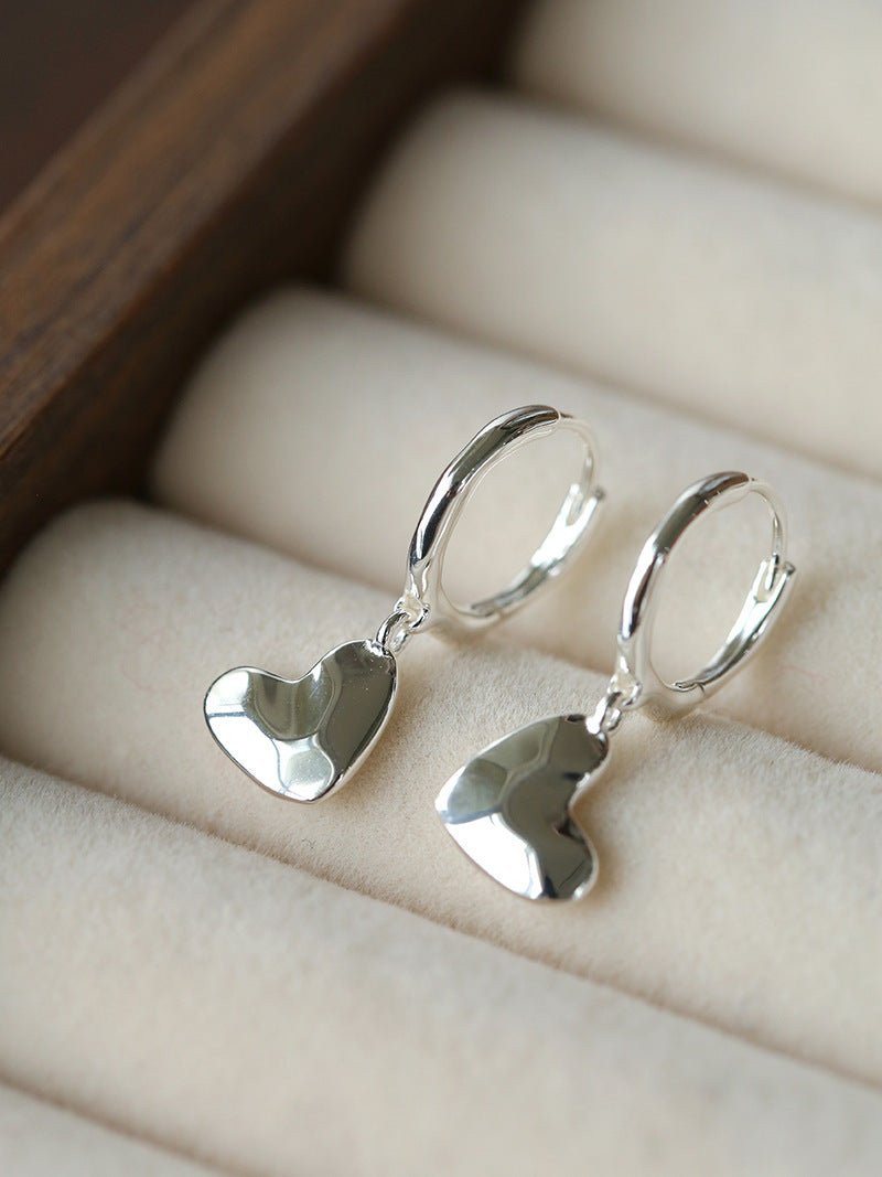 Heart Charm Hoop Earrings - floysun