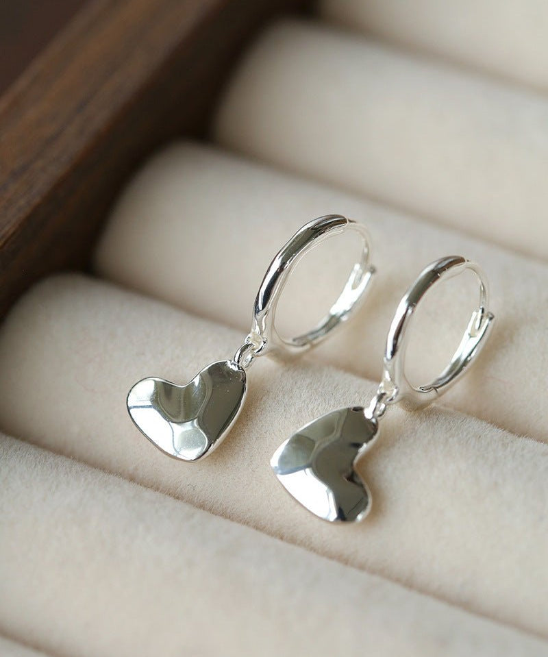Heart Charm Hoop Earrings - floysun