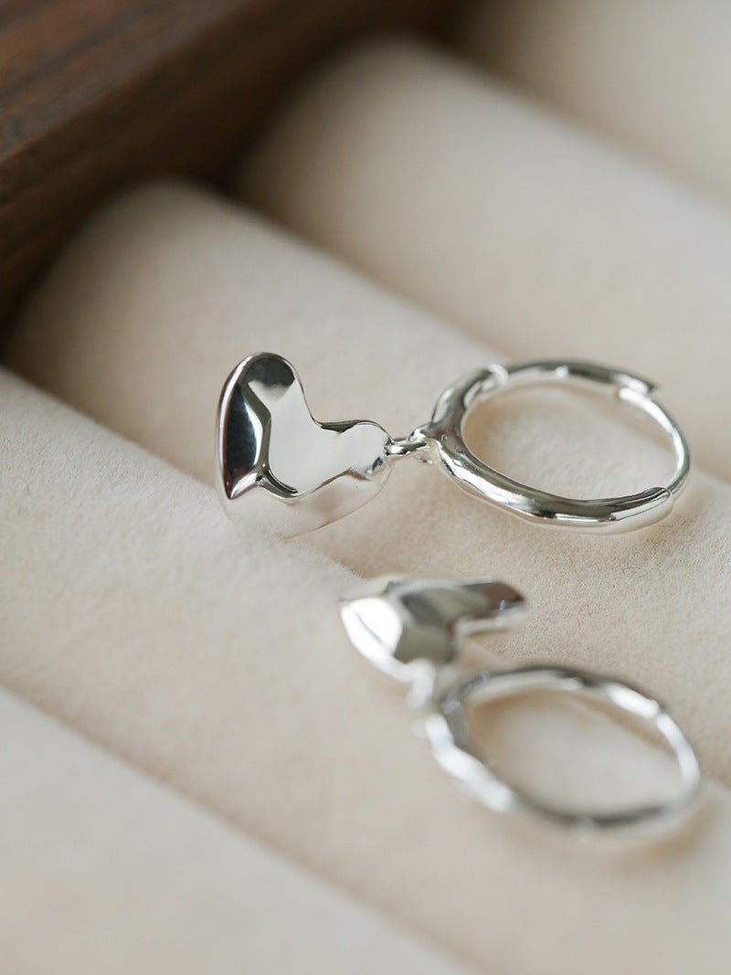 Heart Charm Hoop Earrings - floysun