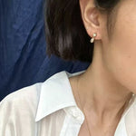 Heart & Oval Cubic Zirconia Dangle Stud Earrings - floysun