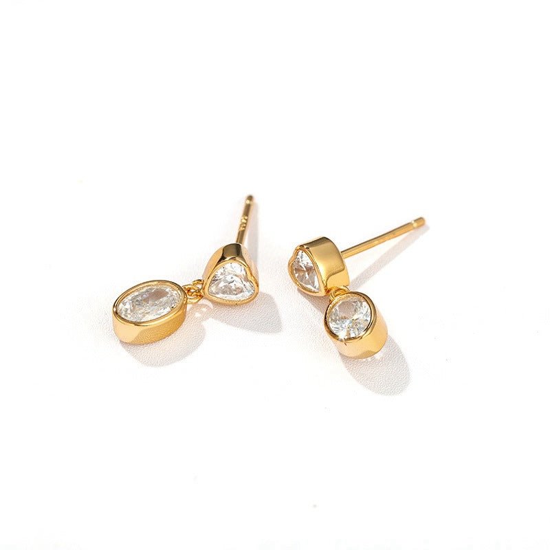 Heart & Oval Cubic Zirconia Drop Earrings - floysun