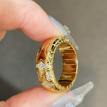Heavyweight Geometric Mosaic Pavé Band Ring - floysun
