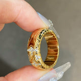 Heavyweight Geometric Mosaic Pavé Band Ring - floysun