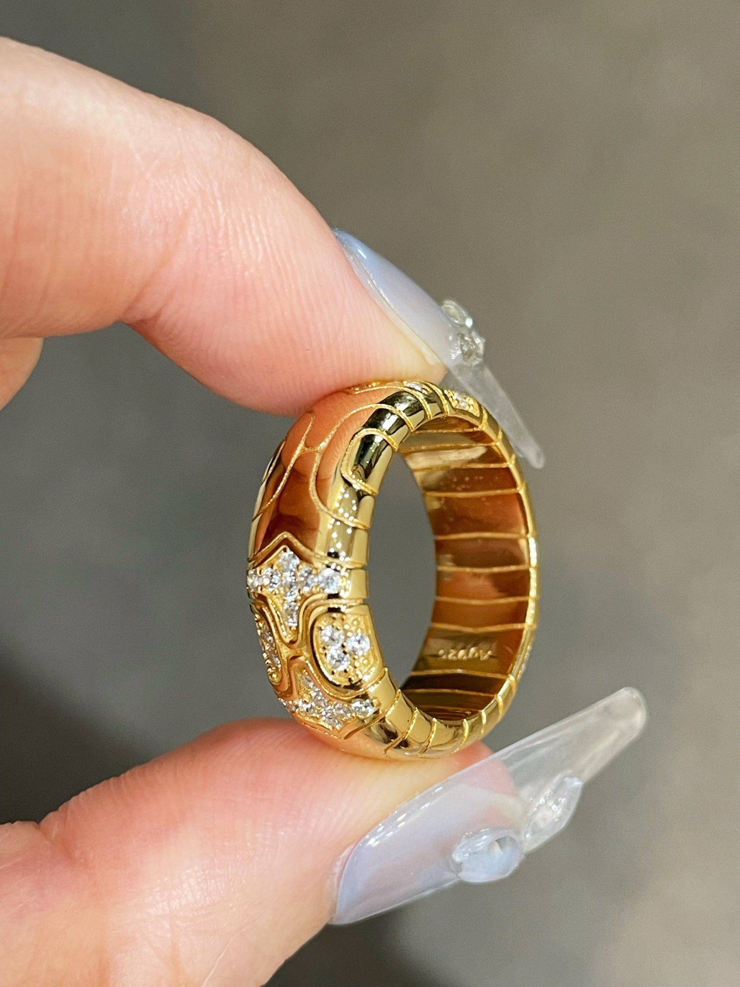 Heavyweight Geometric Mosaic Pavé Band Ring - floysun