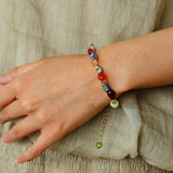 Heirloom Tomato Gemstone Bracelet – Irregular Colorful Beads - floysun