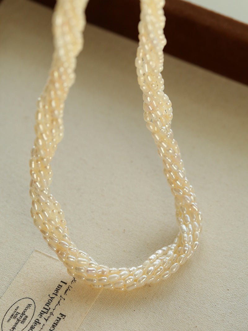 Hepburn Style Multi - Layer Rice Pearl Wrap Necklace - floysun